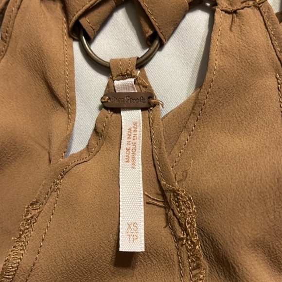 Free People Hoop-Knotted Flowy Tank Top, Brown |XS - Picture 7 of 10